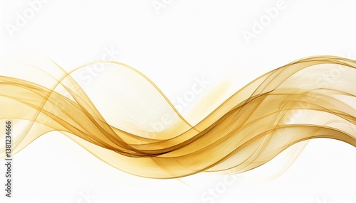 soft gold smoke gradient transparent wave background colorful flowing wavy lines isolated on white background