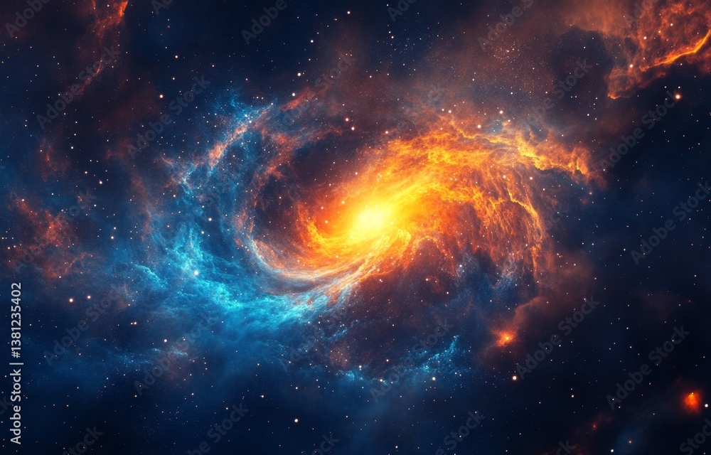 Cosmic swirl of vibrant nebulae Cosmic swirl of vibrant nebulae
