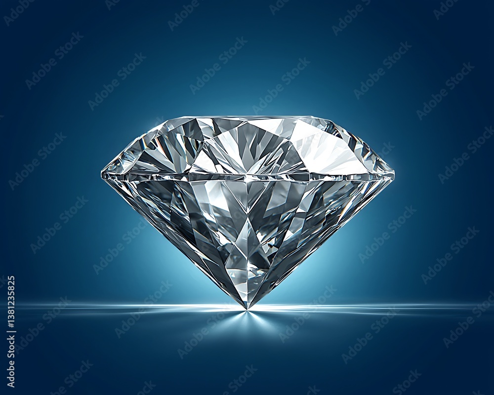 Sparkling Diamond with Blue Background. Sparkling Diamond with Blue Background.