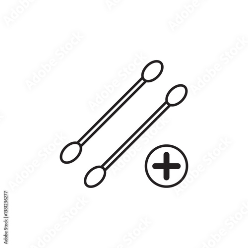 cotton buds icon logo vector design