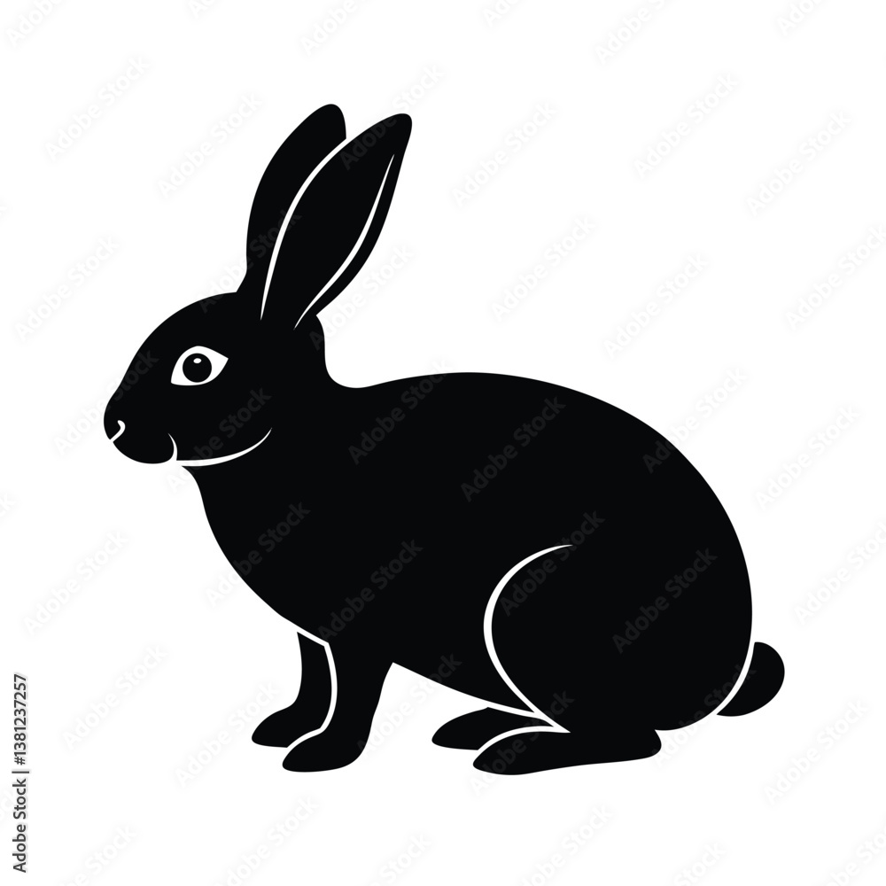 Obraz premium Rabbit Vector Silhouette Design Art.