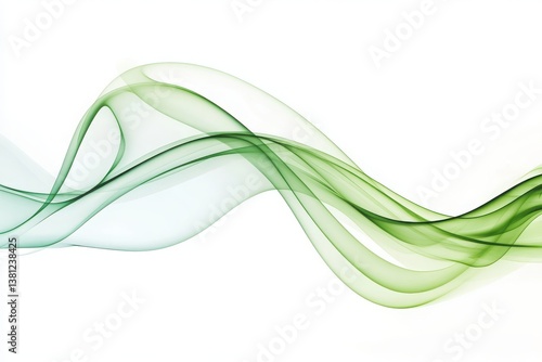 abstract green curve isolated on white background