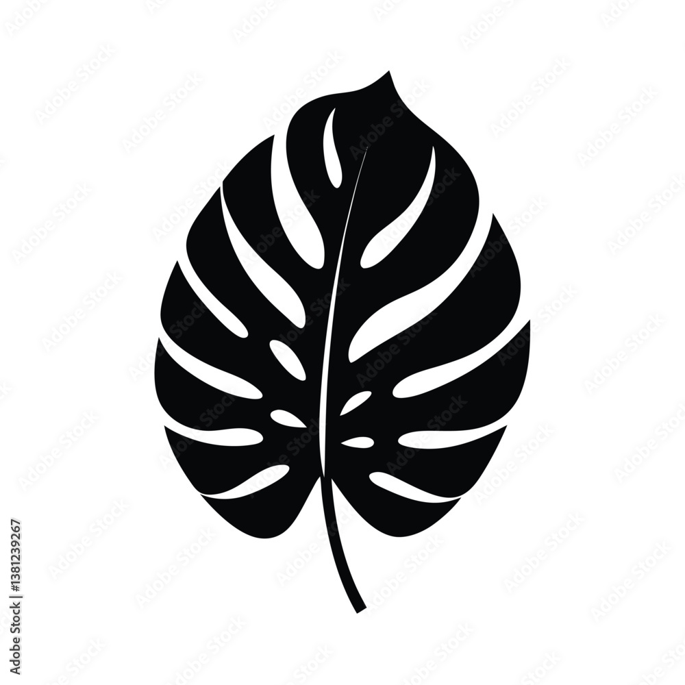 Monstera Leaf Vector Silhouette Design
Monstera Leaf Vector Silhouette Design