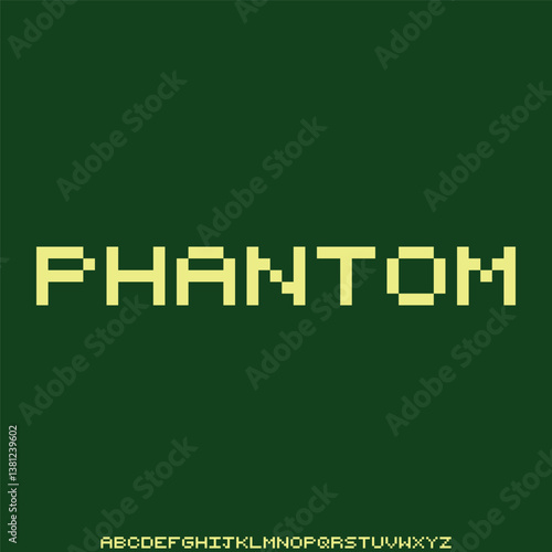 Modern futuristic phantom alphabet display font vector illustration