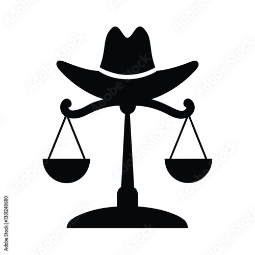 Justice Scales Silhouette Vector Image.
