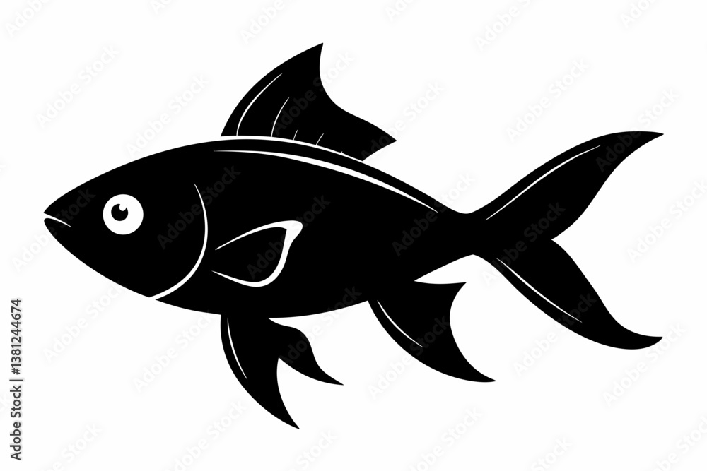 goldfish sihouette black vector goldfish sihouette black vector
