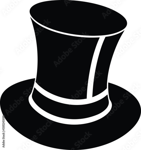 black top hat isolated