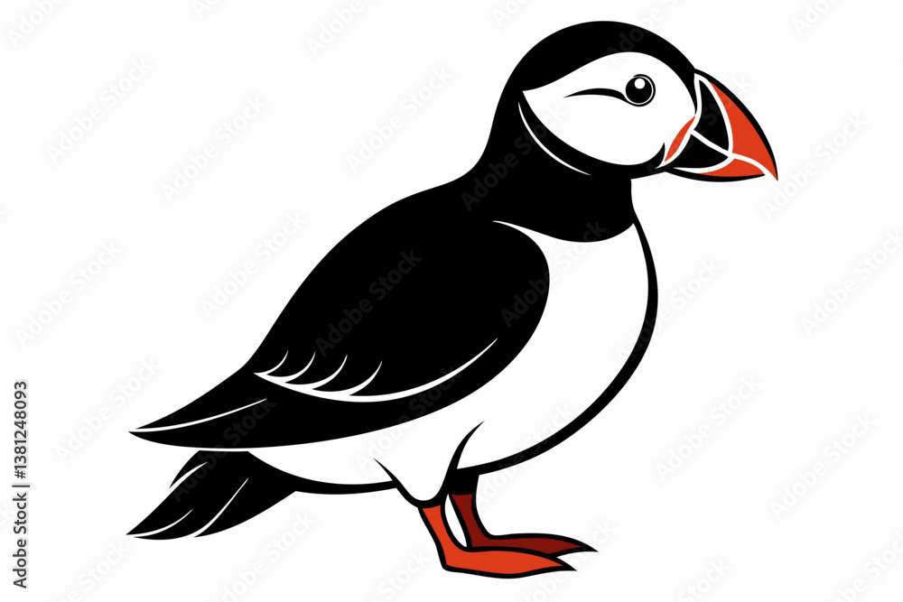 puffin silhouette black vector puffin silhouette black vector