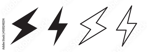 Lightning icon vector isolated on white background. Bolt icon vector. Energy and thunder electric icon. EPS 10.