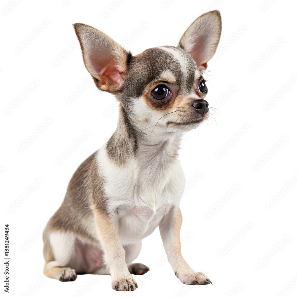 Charming Chihuahua with large ears isolated on a white background.
Charming Chihuahua with large ears isolated on a white background.