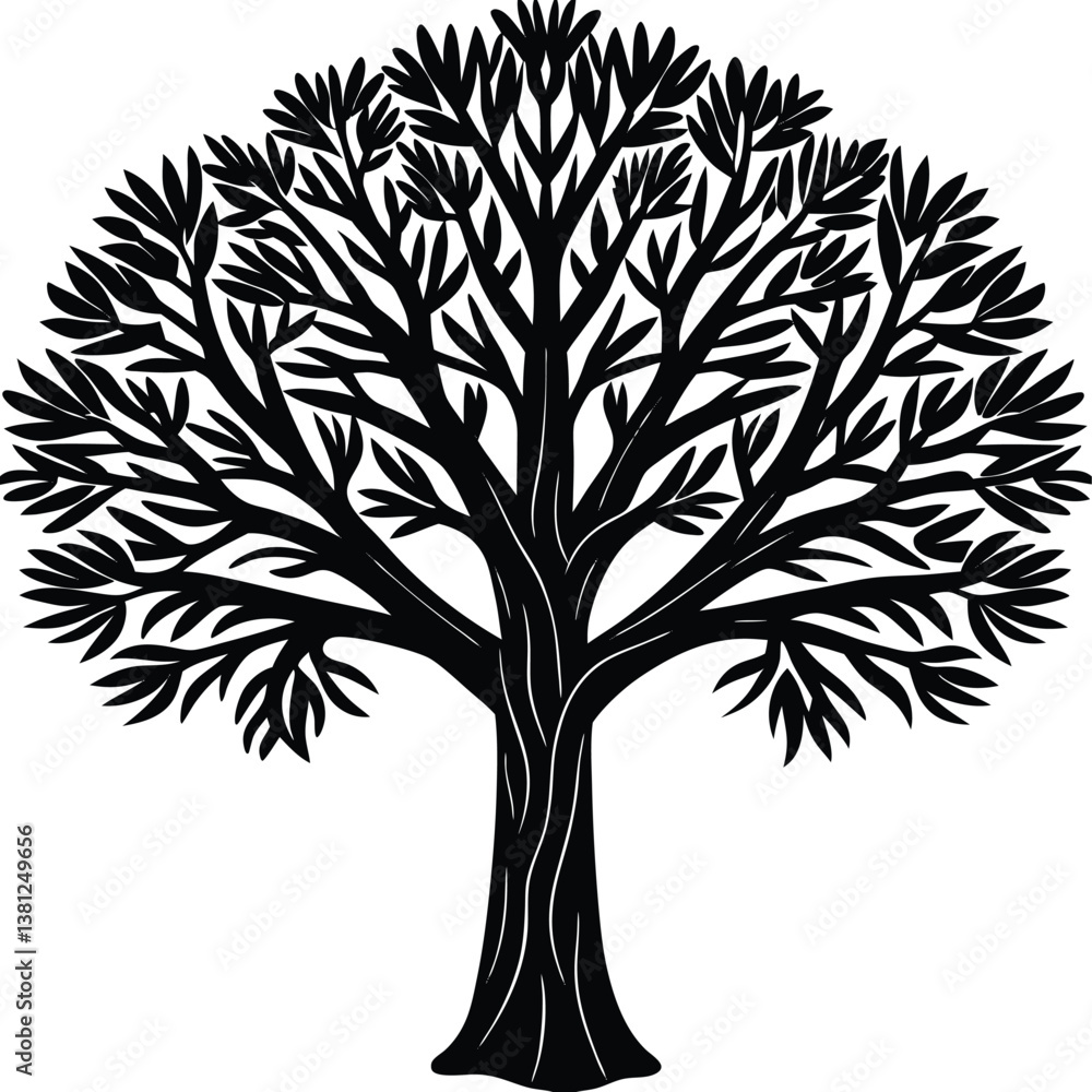 Obraz premium Coral tree silhouette vector 