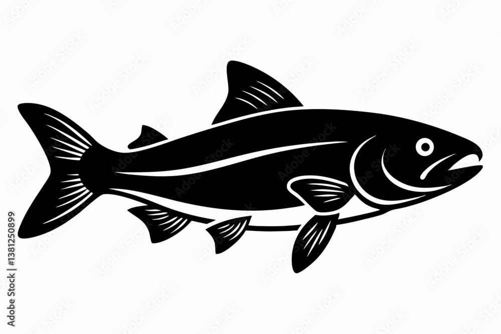 trout sihouette black vector trout sihouette black vector