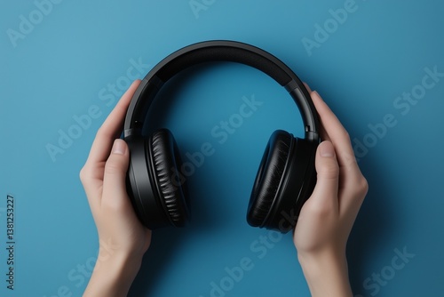 hand with headphones