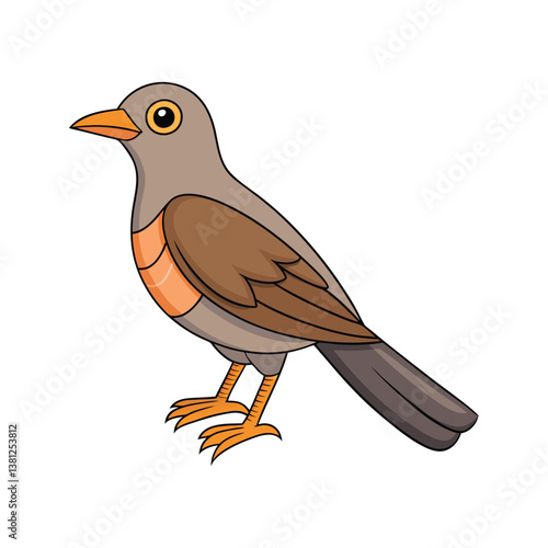  Vibrant African Thrush Bird Color Illustration