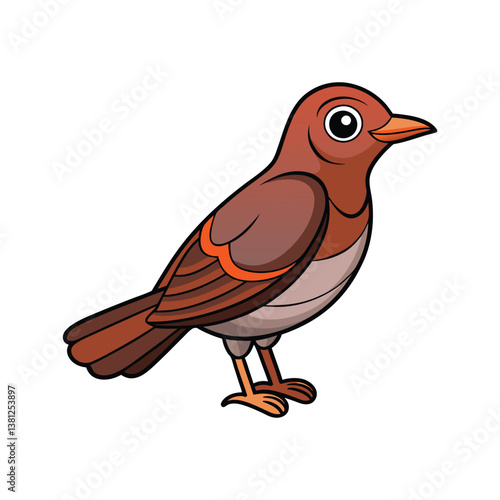  Realistic Illustration of African Thrush Bird