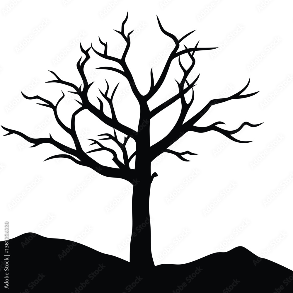 Obraz premium Dead tree in desert silhouette 