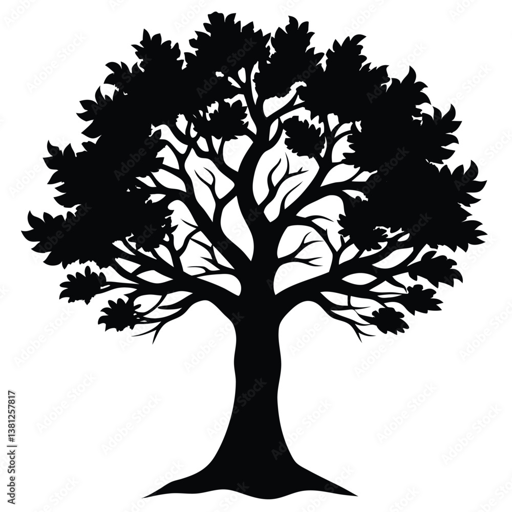 Fototapeta premium Joshua tree silhouette vector 