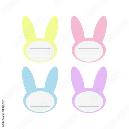 COLORFUL BUNNIES PAPER TAGS EASTER COLLECTION VECTOR