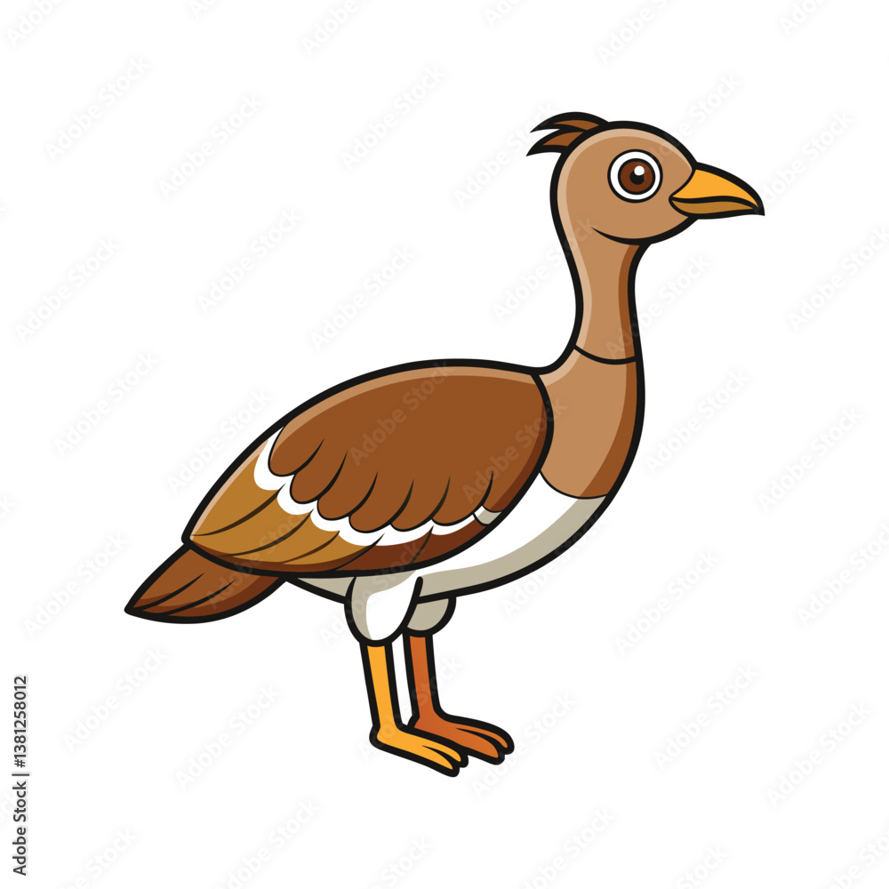 Stunning Arabian Bustard Bird Colorful Illustration Stunning Arabian Bustard Bird Colorful Illustration