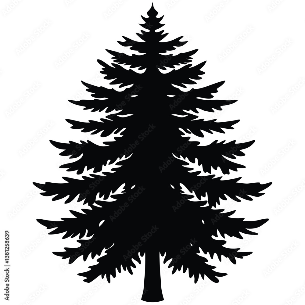 Obraz premium Pine tree silhouette