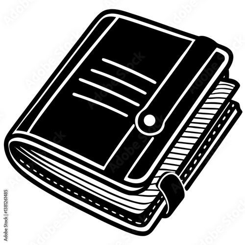 Editable Closed Diary Symbol in Vintage Style Vector illustration

