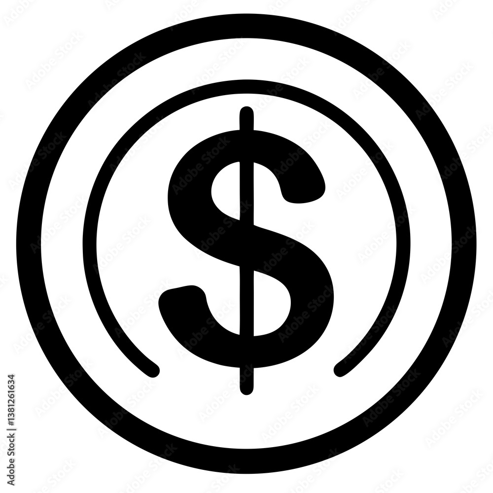 Editable Dollar Sign in Circle Icon for Finance and Banking Vector illustration
Editable Dollar Sign in Circle Icon for Finance and Banking Vector illustration