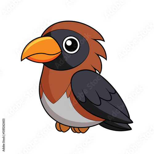  Realistic Bearded Barbet Bird Illustration