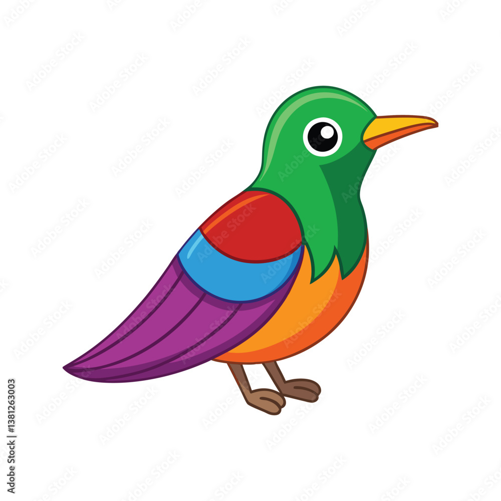 Obraz premium Vibrant Beautiful Sunbird Bird Detailed Illustration