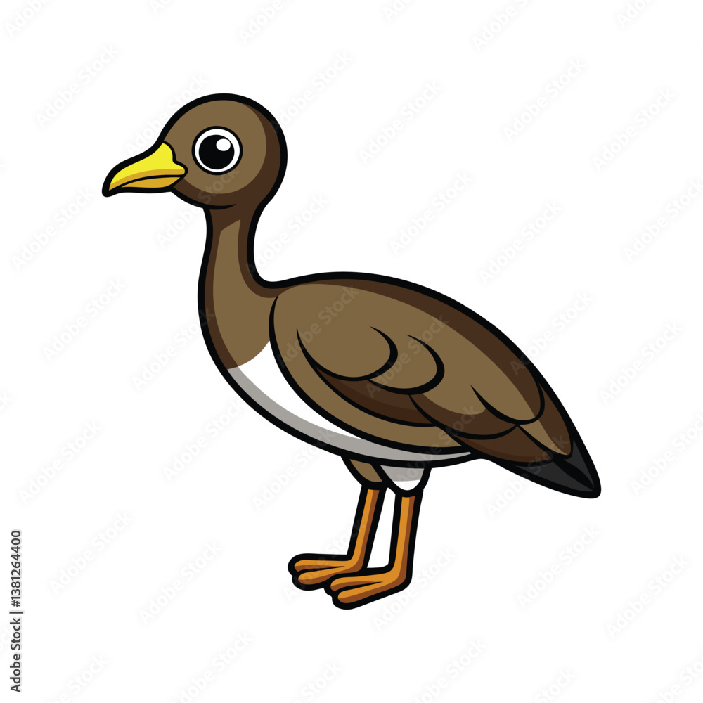 Fototapeta premium Charming Black-Bellied Bustard Bird Illustration