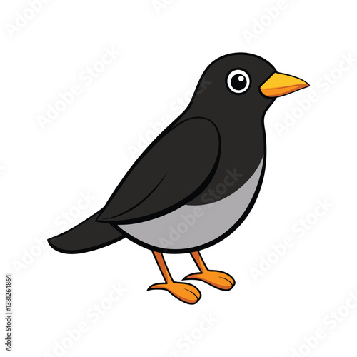  Vivid Black-Breasted Thrush Bird Design