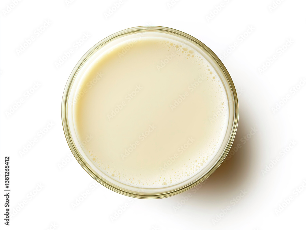 Almond milk with creamy texture, isolated on white background Almond milk with creamy texture, isolated on white background