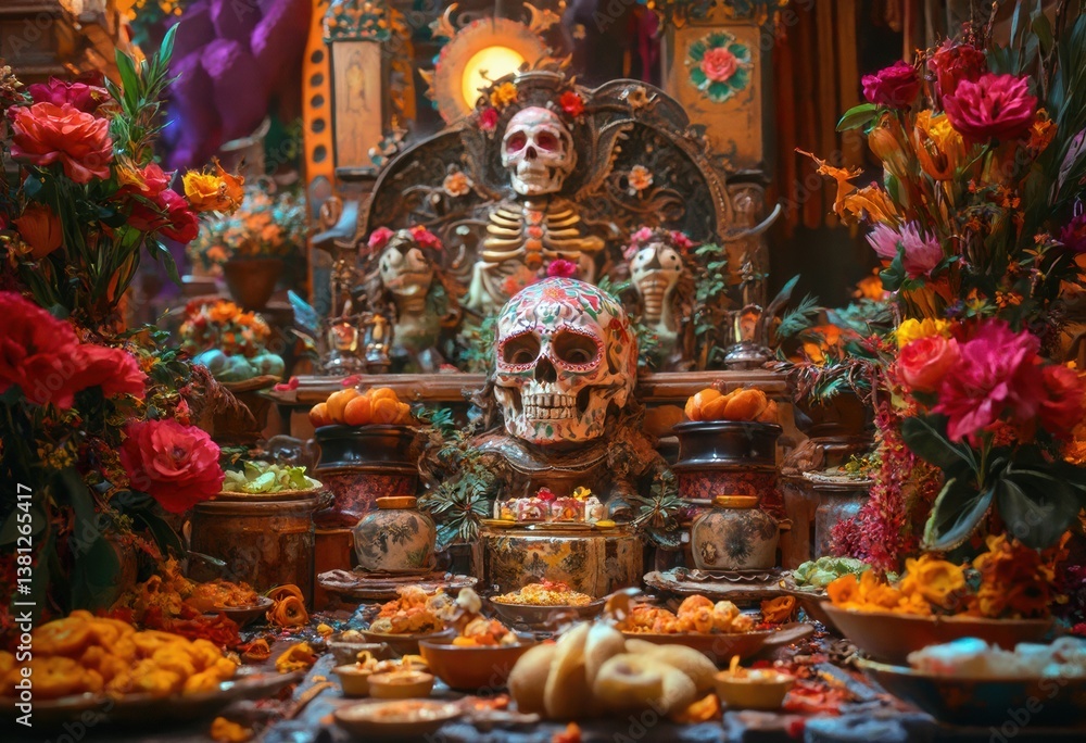 Obraz premium A festive celebration of the Day of the Dead holiday