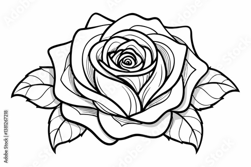 Wallpaper Mural coloring page line art the rose black vector Torontodigital.ca
