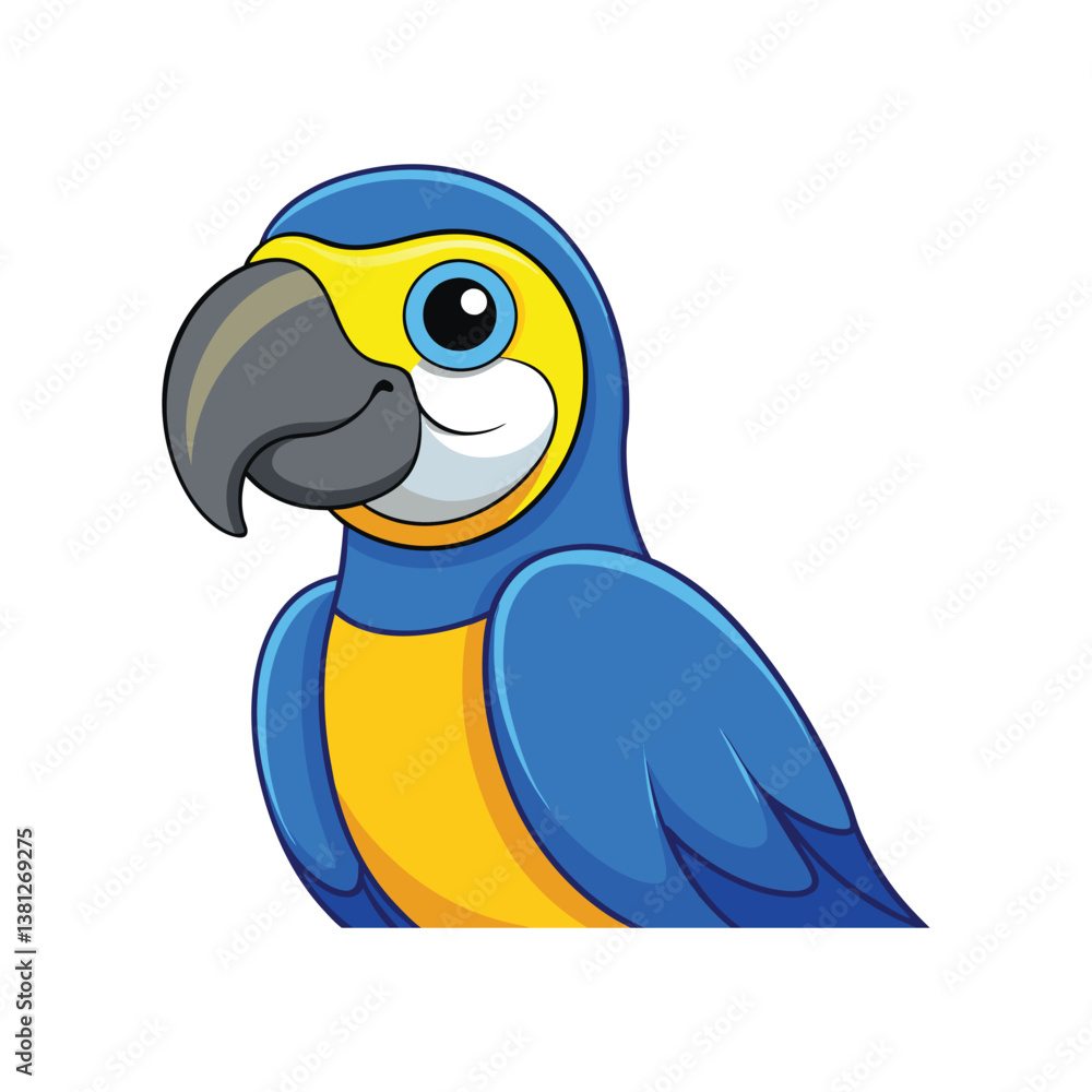 Obraz premium Vibrant Blue-and-yellow Macaw Bird Detailed Illustration