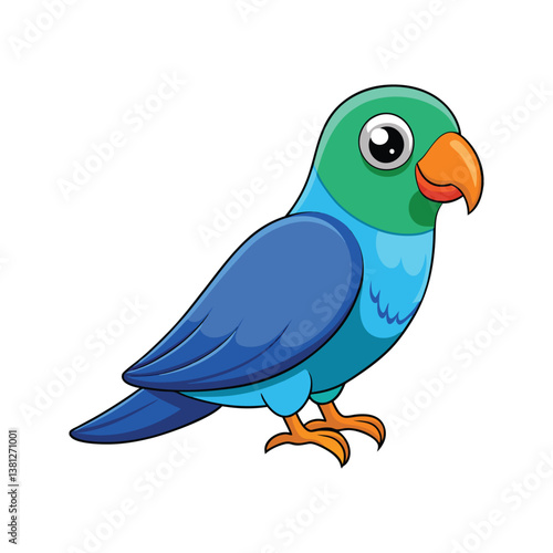  Vivid Blue-Rumped Parrot Bird Illustration