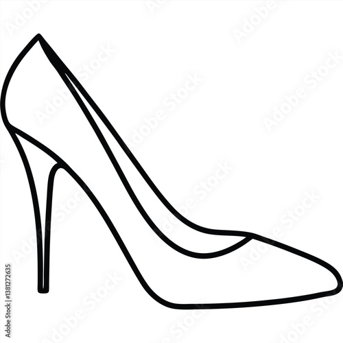 High-heeled female shoes