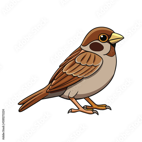  Realistic Brewer's Sparrow Bird Illustration