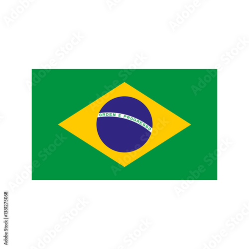 Brazil flag vector. National flag of Brazil.