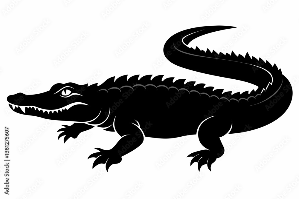 alligator black silhouette vector alligator black silhouette vector
