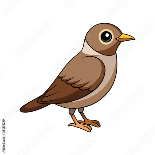  Charming Burmese Bush Lark Bird Illustration