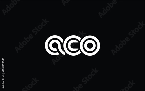 ACO Creative Unique Modern Letter Logo Design. Stylized logo featuring a unique letter design, presenting abstract minimalist aesthetics and modern appeal.