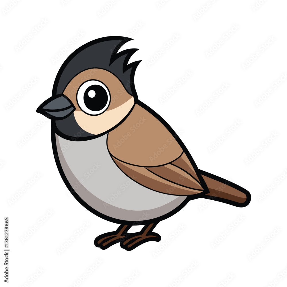 Obraz premium Artistic Carolina Chickadee Bird Vector