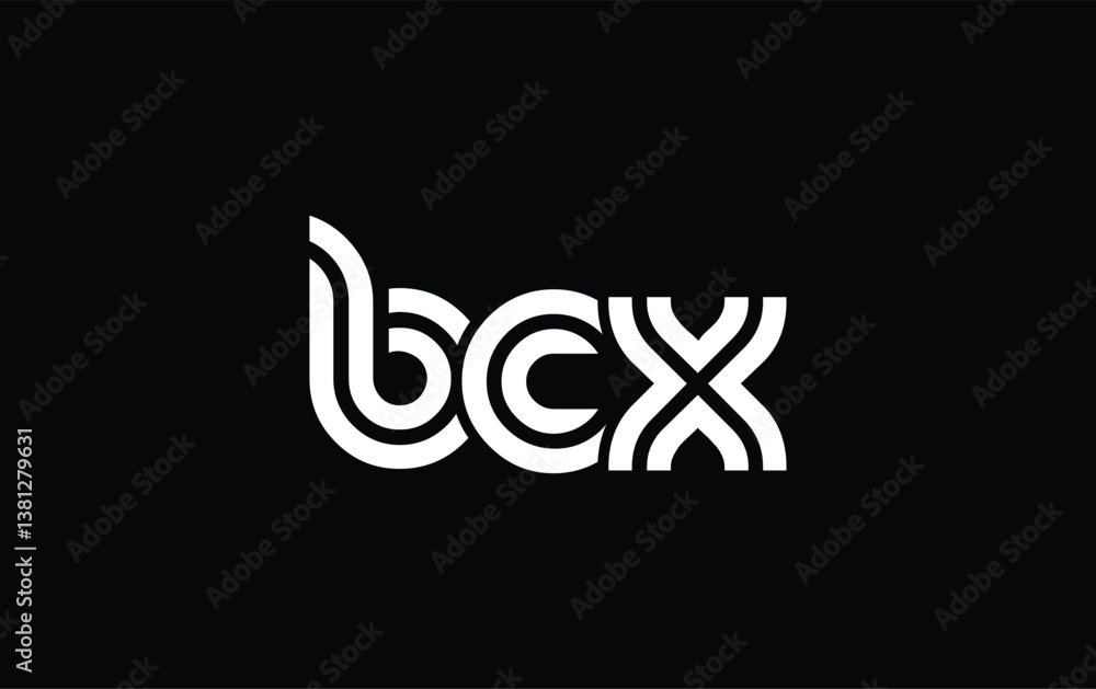 BCX Creative Unique Modern Letter Logo Design. Stylized logo featuring a unique letter design, presenting abstract minimalist aesthetics and modern appeal.