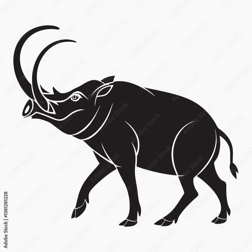 Obraz premium babirusa black silhouette icon vector