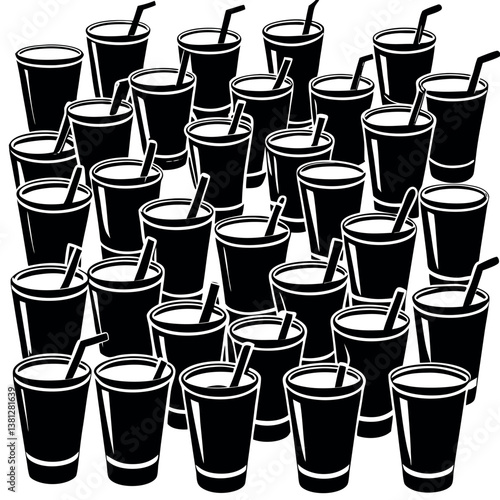 Wallpaper Mural 50-drinks-silhouette-illustration-on-white-background Torontodigital.ca