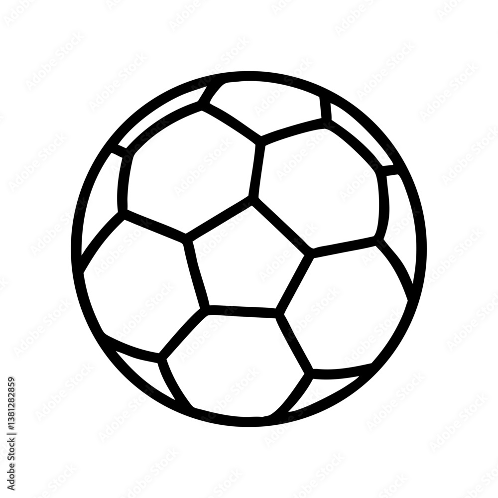 Obraz premium Soccer ball outline design in black and white style 