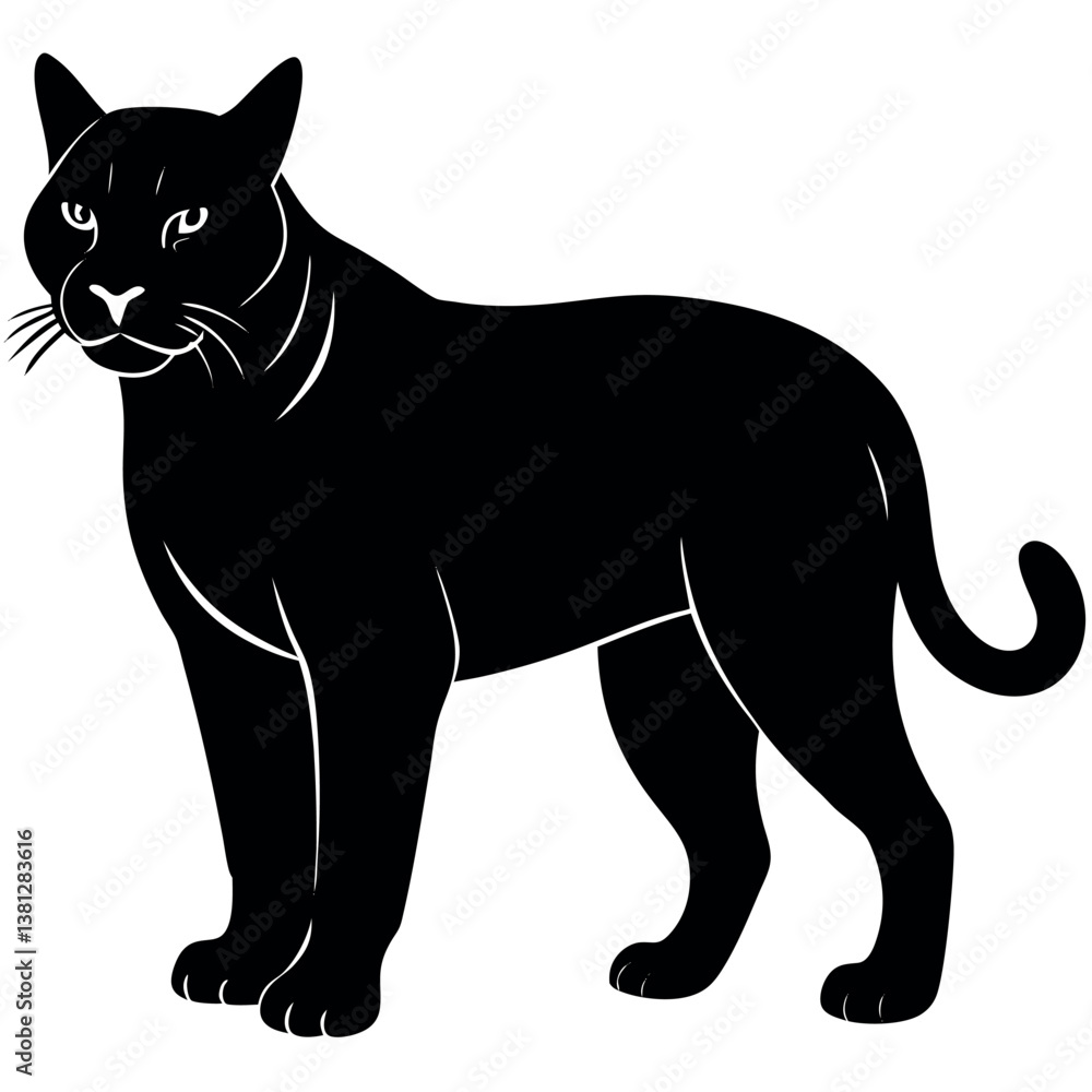 Bobcat silhouette-illustration-on-white-background. Bobcat silhouette-illustration-on-white-background.