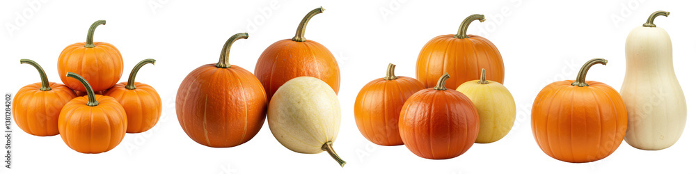Pumpkins and a gourd for autumn. Pumpkins and a gourd for autumn.