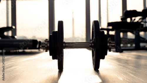 Bild auf Leinwand Barbell or dumbbell in the gym