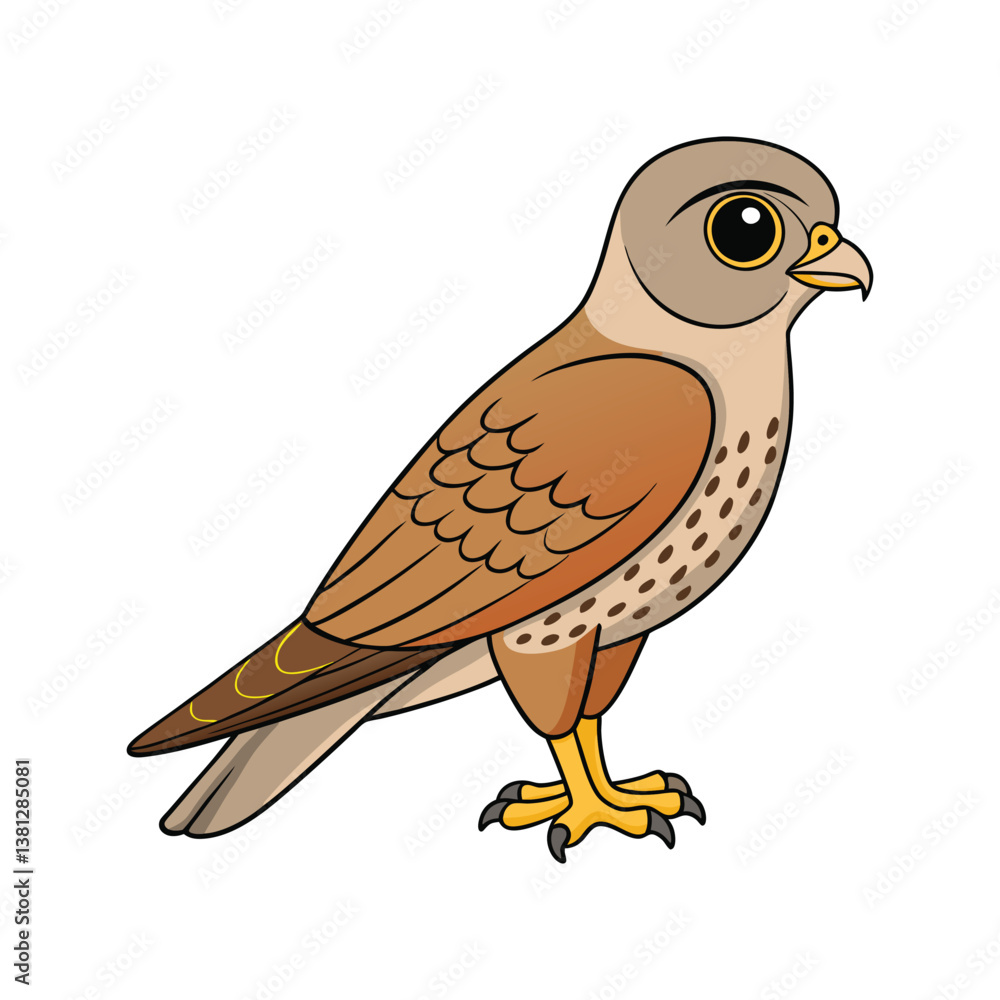 Fototapeta premium Realistic Common Kestrel Bird Illustration